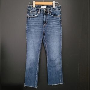 Zara Medium Wash High-Rise Straight Jeans - Blue